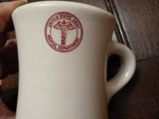 Vintage Us Army Medical Department Coffee Tea Cup Mug Restaurant Ware