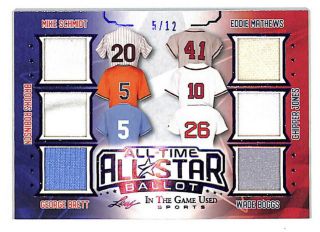 2020 Leaf In The Game Jersey Relic Card 5/12 Schmidt Brett Boggs Robinson,