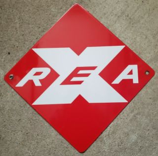 Vtg Rea Railway Express Agency Porcelain Advertising Sign Gas Oil Garage 16.  5 "