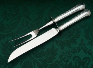 Chippendale By Towle Sterling Silver 2 Piece Carving Knife & Fork Set 10.  5 "