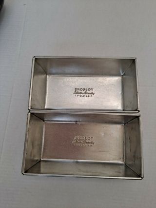 Ekcoloy Vintage Silver Beauty Pans Set Of 2 T7 - 1 Lb Loaf Pans