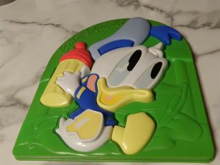 Htf Complete Arco 1980s Vintage Baby Donald Duck 3d Puzzle Plastic Tray Bottle