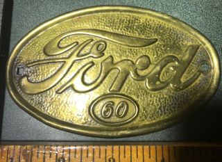 Vintage Embossed Ford 60 Pickup Truck Side Hood Emblem Badge Mascot Ornament
