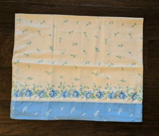 Vintage Blue White Flower Floral Cotton Standard Pillowcase