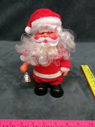 Vintage Christmas Santa Claus Battery Operated With Ringing Bell
