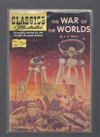 Classics Illustrated 1954 The War Of The Worlds Vintage Comic Book H.  G.  Wells