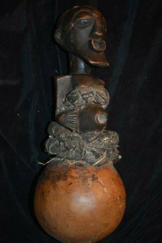 Orig $499 Songye Gourd Fetish,  1900s Real 17 " Prov.