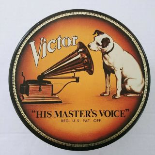 Vintage Bristol Ware Rca Victor Nipper The Dog His Masters Voice Collector Tin