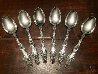 Antique Sterling Silver Teaspoons Whiting Division Of Gorham Lily Set Of 6