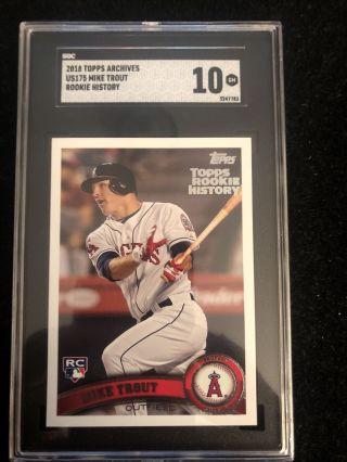 Sgc 10 Gem 2018 Topps Archives Mike Trout 2011 Rookie History Not Psa