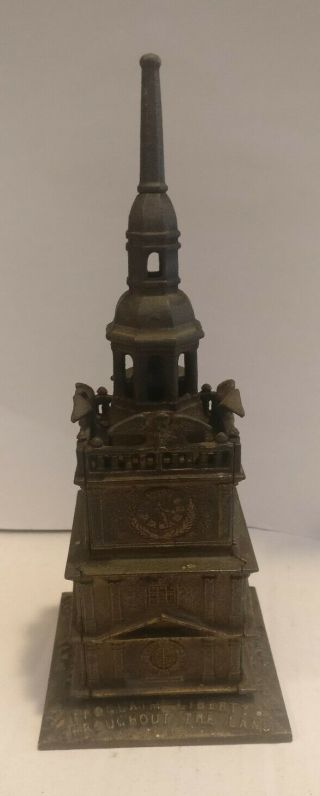 Antique 1876 Cast Iron Bank - Independence Hall Tower Enterprise Co.
