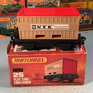 Vintage Matchbox Lesney Flat Car Container No.  25