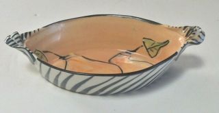 Vintage Signed Silvie Granatelli Hand Painted Art Pottery Dish Southern Virginia