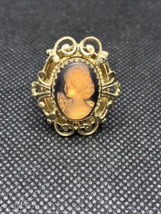 Vintage Whiting And Davis Co Signed Cameo Ring