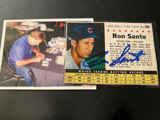 Ron Santo Chicago Cubs Autographed Signed 1961 Post Cereal Rookie Card Auto
