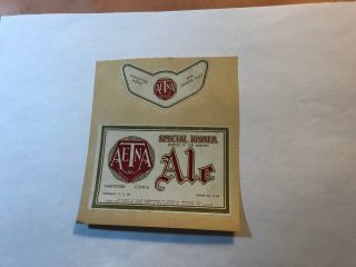 Aetna Beer Vintage Paper Label Aetna Brewing Hartford,  Ct