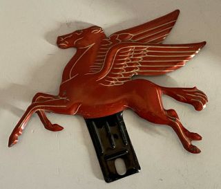 Vintage Mobil Pegasus License Plate Topper Emblem 1940 