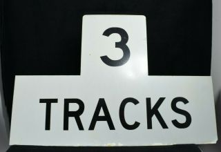Vintage 3 Tracks Reflective Aluminum Railroad Sign