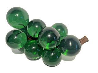 Vintage Mcm Lucite Acrylic Emerald Green Grape Cluster On Branch