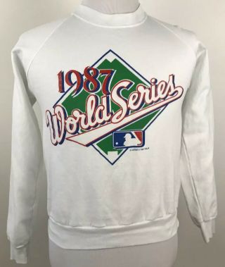 Vintage Minnesota Twins 1987 World Series Logo 7 Sweatshirt Sz M Usa White Vtg