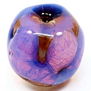 Vintage Czech Lamp Work Fuchsia Foil Opal Glass Pendant Bead 4
