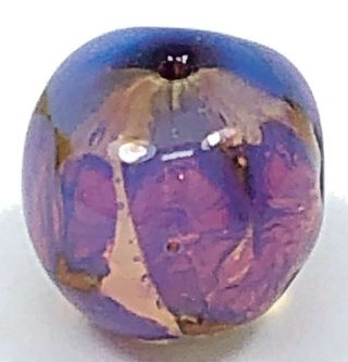 Vintage Czech Lamp Work Fuchsia Foil Opal Glass Pendant Bead 5