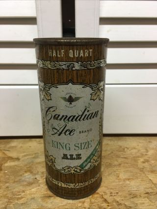 Vintage Canadian Ace " King Size " Ale 16oz.  Flat Top Beer Can