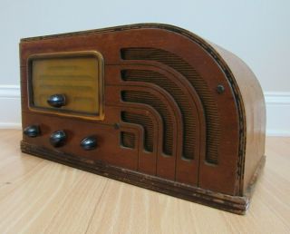 Antique Tube Radio Wood General Electric F - 63 Bakelite 1938 Vintage Shortwave