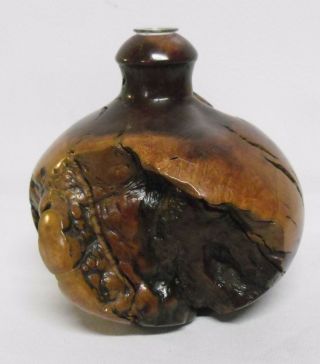 Vintage Turned Burl Wood Bud Vase