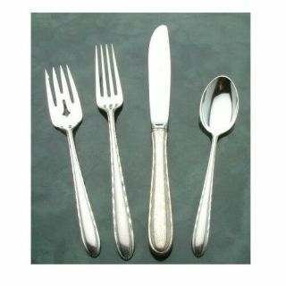 Silver Flutes By Towle Sterling Silver 4 Piece Place Setting Modern Blade Knife