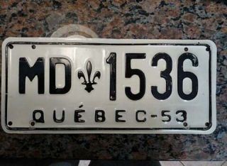 Very Rare,  1953 Doctor Md Quebec Licence Plate 000000