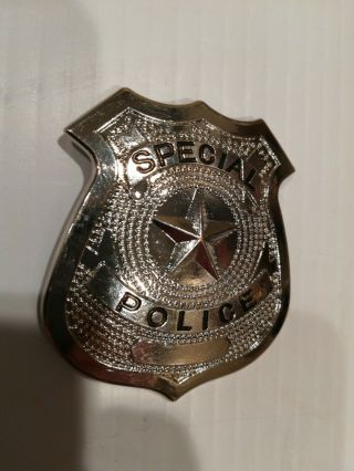 Vintage Metal Special Police Star Badge Shield