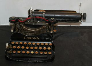 Antique 1917 Corona Model 3 Portable Folding Typewriter Parts Or Restoration