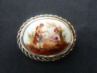 Rare Antique Sammartino Brooch/pin,  Signed,  1/20 12k Gold Filled,  Scrolled Oval