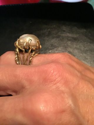 Antique Gold Plated Victorian Climbing Macabre Dragon Claws Ring Setting