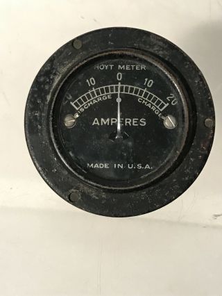 Vintage Hoyt Amperes Meter Gauge 20 - 0 - 20