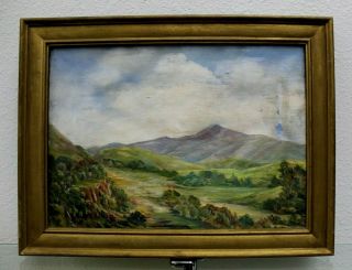 Estate Found Signed Antique Oil Painting On Canvas Landscape