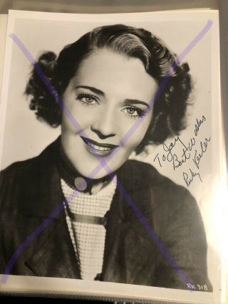 Ruby Keeler Signed Photo Vintage 8x10