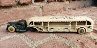 Antique Arcade 1933 Century Of Progress Greyhound Toy Bus Gmc Cast Iron 10 1/4 "