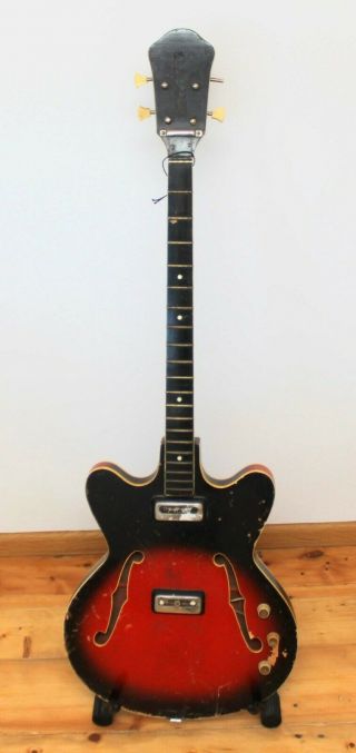 Orpheus Plovdiv Semi Acoustic Bass Electric Guitar Soviet Russian Vintage