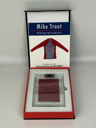Mike Trout 2018 Angels Game Worn Jersey Undershirt Swatch Box Anderson Authentic