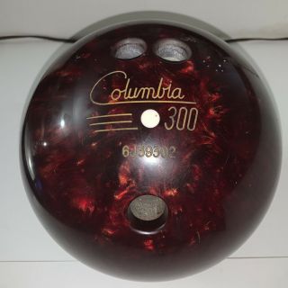 Vintage Columbia 300 Bowling Ball White Dot 14lbs Bag Rosin Bag Rules Puzzlers