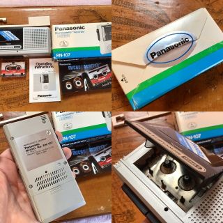 Vintage Panasonic Microcassette Recorder Model Rn - 107 2 Speed W/ Box