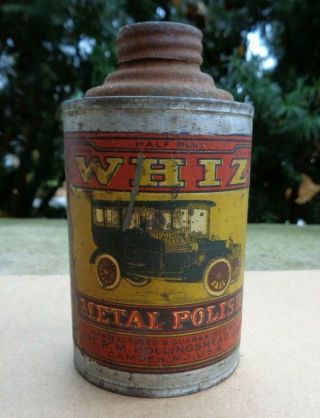 Vintage Whiz Metal Polish Half Pint Tin Can