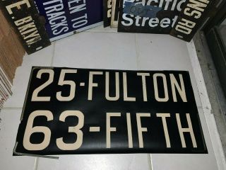 Ny Nyc Bus Trolley Roll Sign Brooklyn Fulton Fifth Avenue Park Slope Brownstone