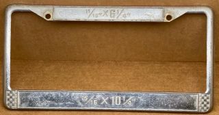 Verry Rare “ Manufacture Templet ” License Plate Frame Sizer - Vintage