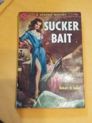 Vintage Graphic Mystery Paperback Sucker Bait Book Pulp Fiction Thriller Crime