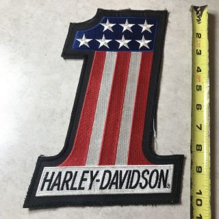 Vtg Harley Davidson Patch Evel Knievel Number One 1 Stars Stripes 10 " Xl Hog