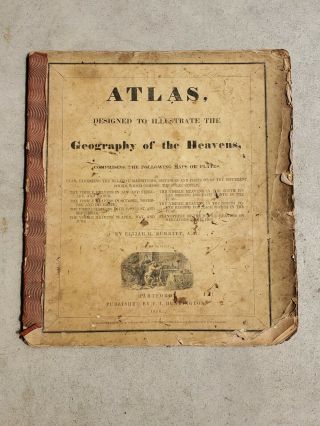 1836 Burritt Atlas Designed To Illustrate Geography Of Heavens Hand Colored