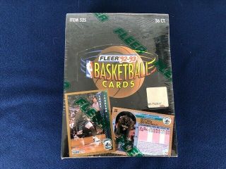 1992 - 93 Fleer Nba Basketball Card Wax Hobby Box Factory